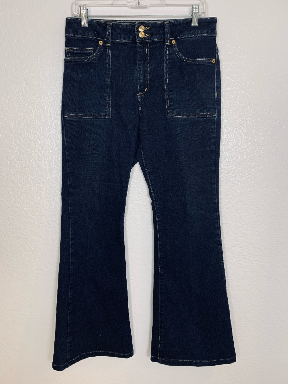 Michael Kors Selma Flare Jeans Womens Size 10 Dark Wash Stretch